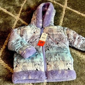 Elsa coat/jacket. NWT size 2t-reversible. Both sides have pockets when reversed